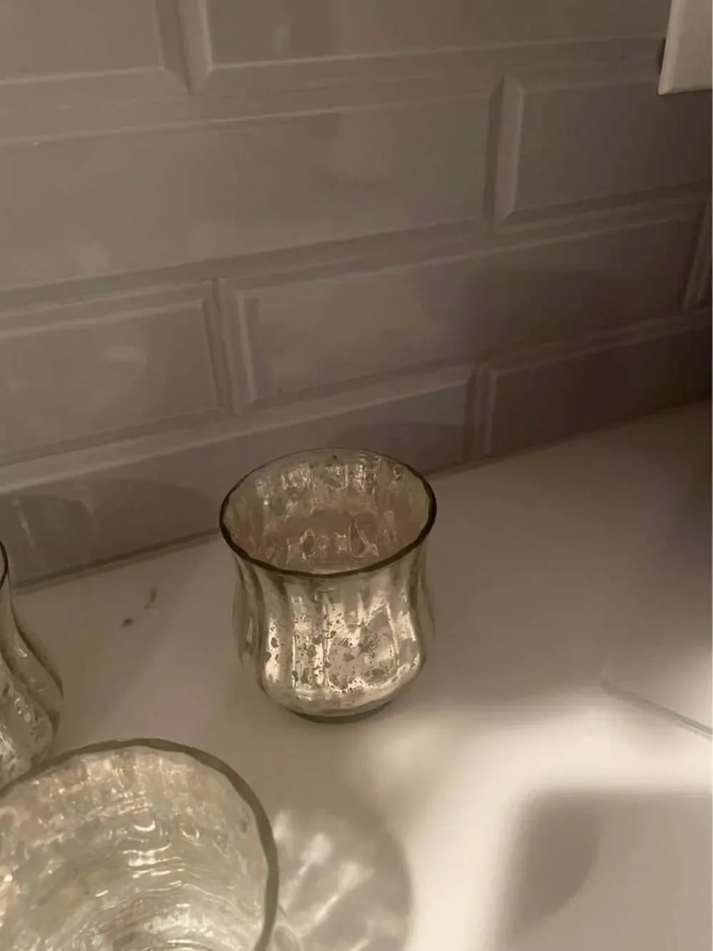 $12 OBO Vintage Mercury Venus Jars Glass Votive candle holders set of 4